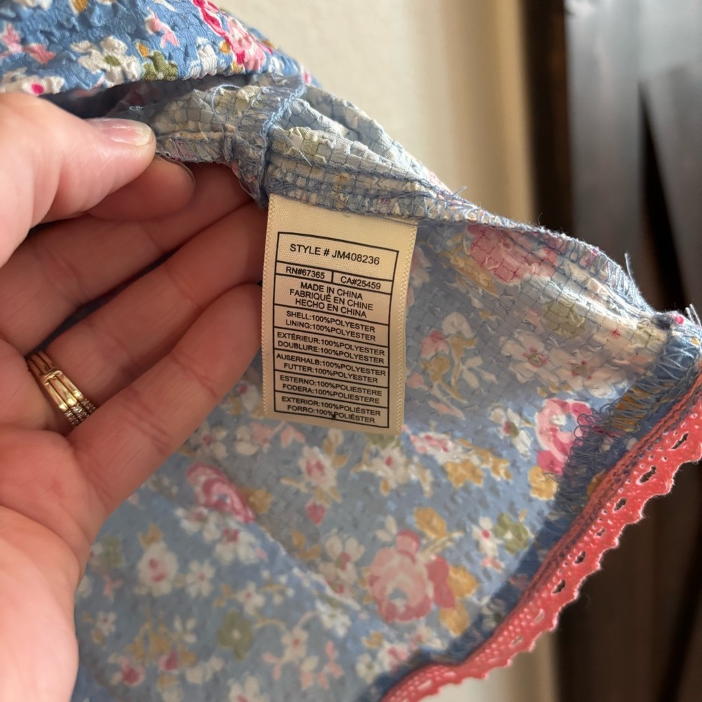❗️FINAL❗️NWT Betsey Johnson Blue and Pink Floral Mini Dress - Picture 6 of 10